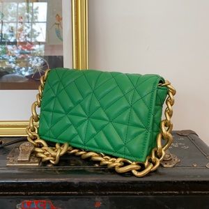 ZARA Quilted Midi Shoulder Bag with Chain